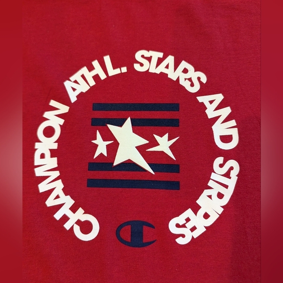Champion red Crew Neck Short Sleeve star Graphic T-Shirt unisex M - Picture 4 of 8